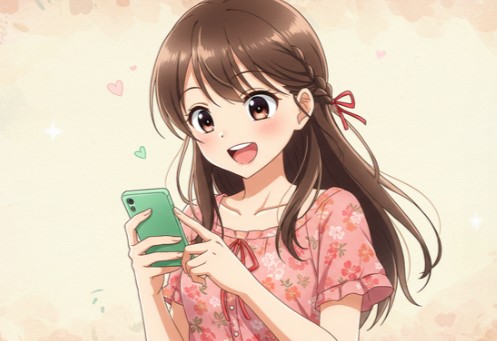 スマホを見ている女の子